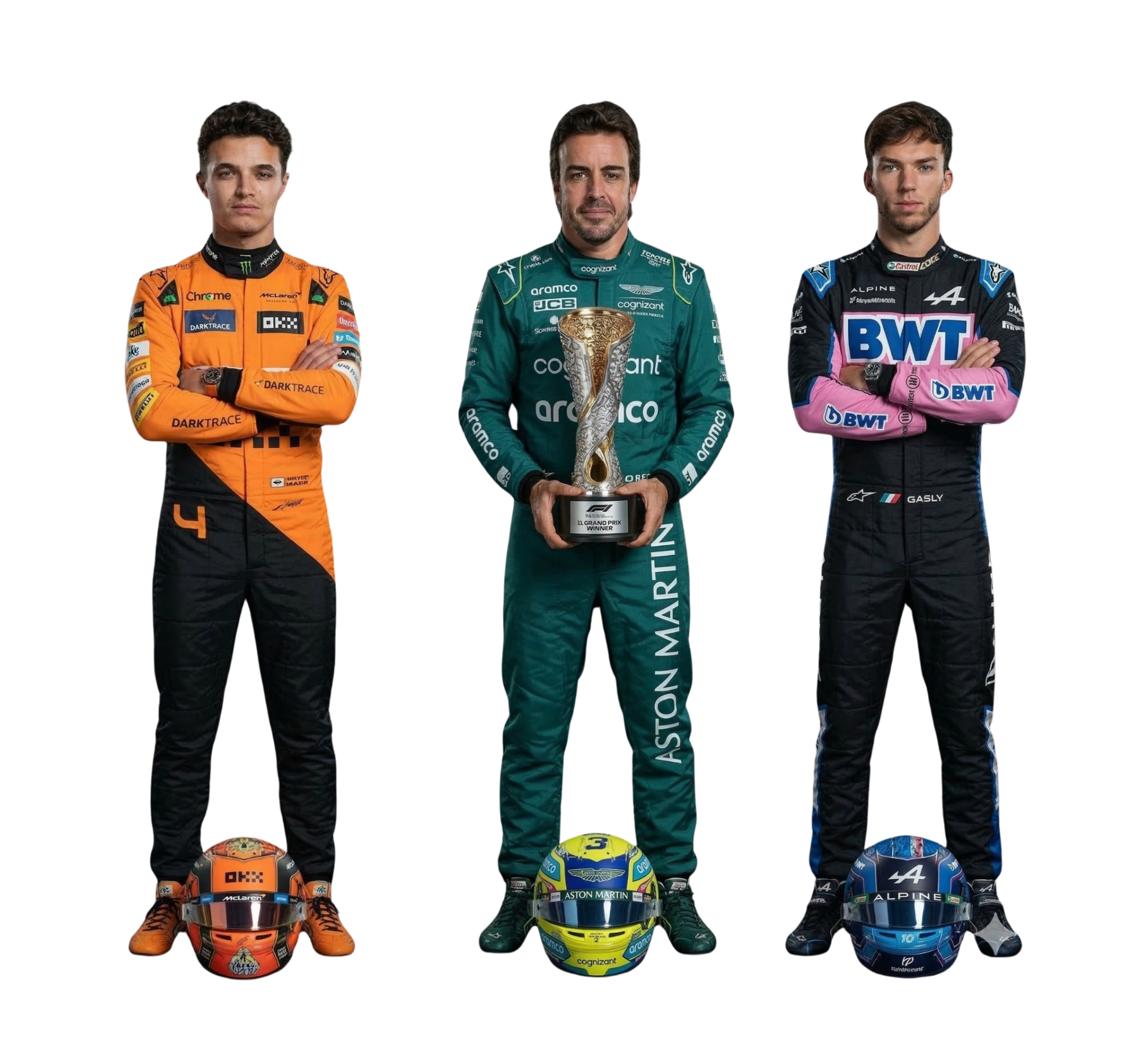 Formula 1 drivers representing competitive esports racing league and championship competition